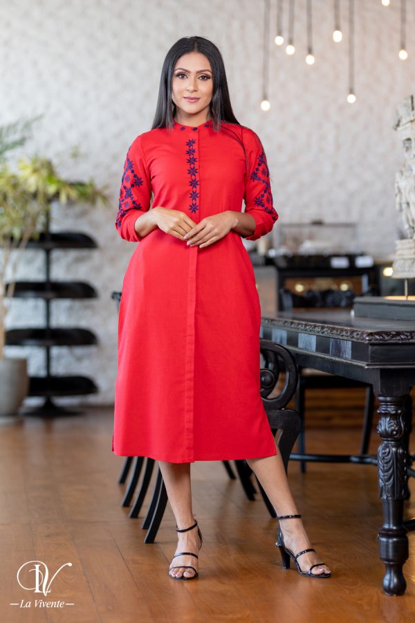 Red Embroidery dress