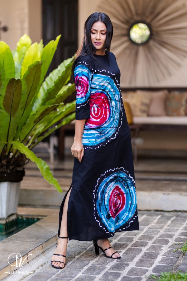 Abstract Batik Maxi Dress - Image 3