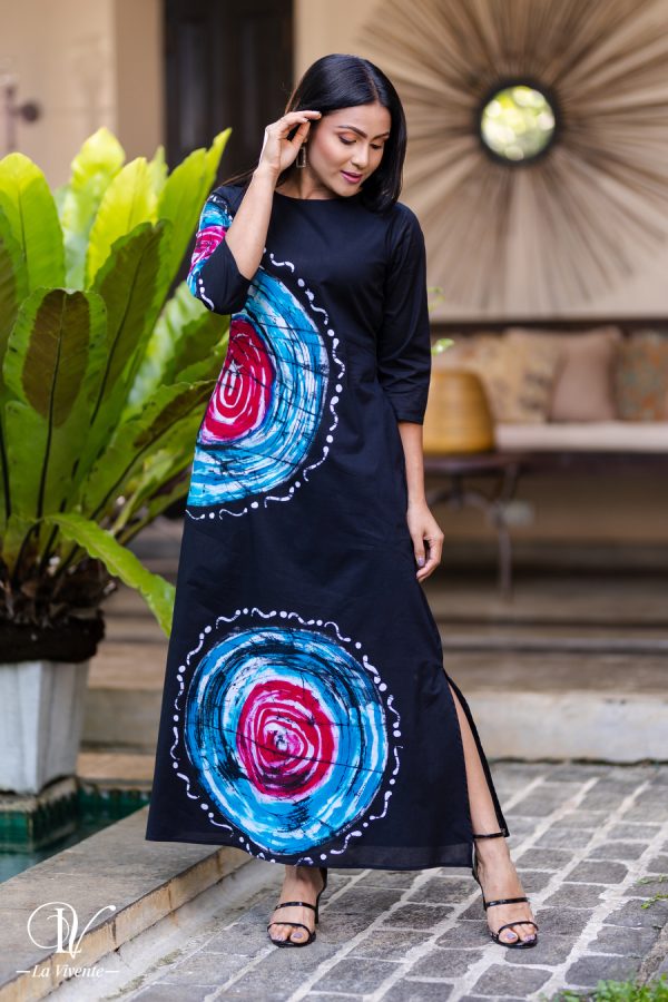 Abstract Batik Maxi Dress - Image 2