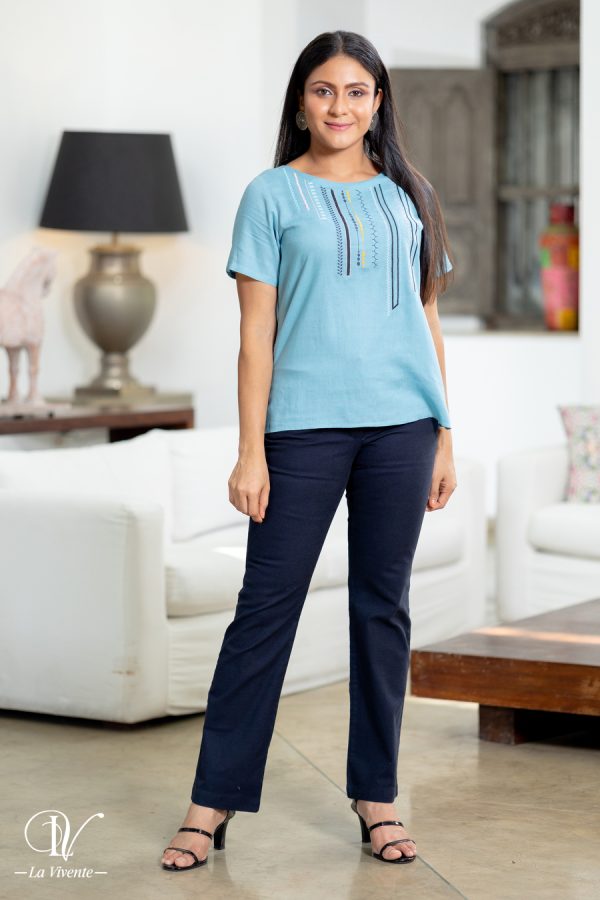 Round Neck Embroidery Top - Image 5