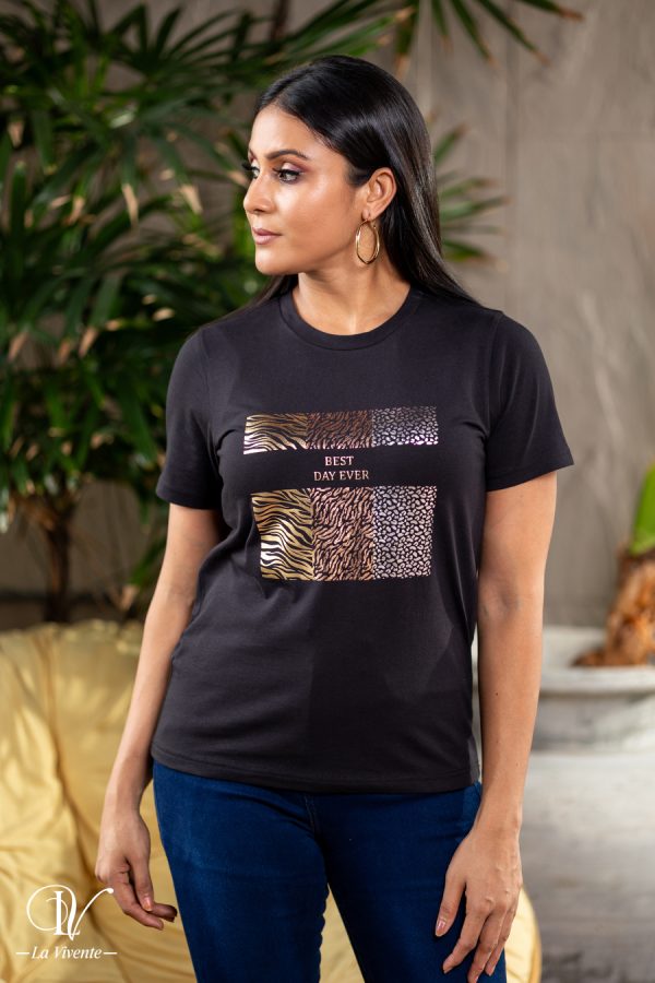 Abstract Foil Print Regular T-Shirt - Image 4