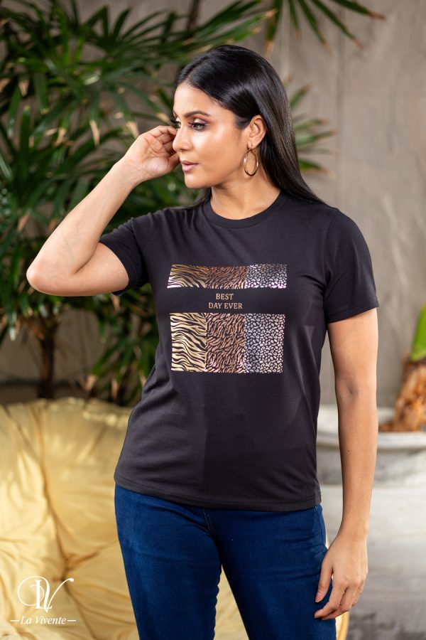 Abstract Foil Print Regular T-Shirt - Image 2
