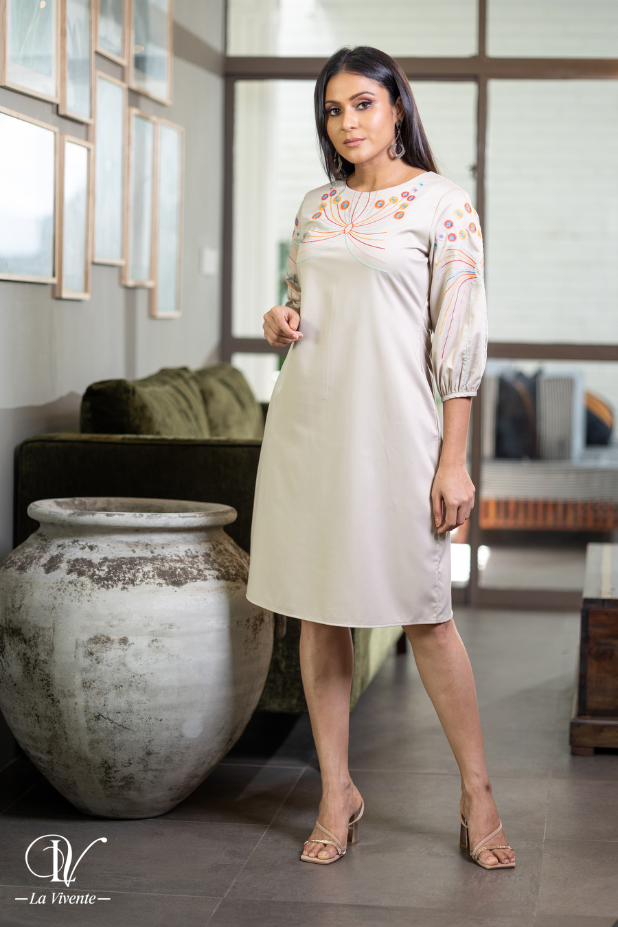 Embroidered Short Dress - Image 4