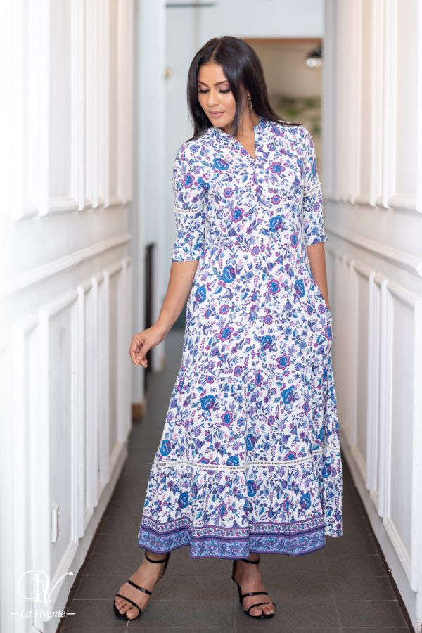 Paisley Patterned Tiered Maxi Dress - Image 3