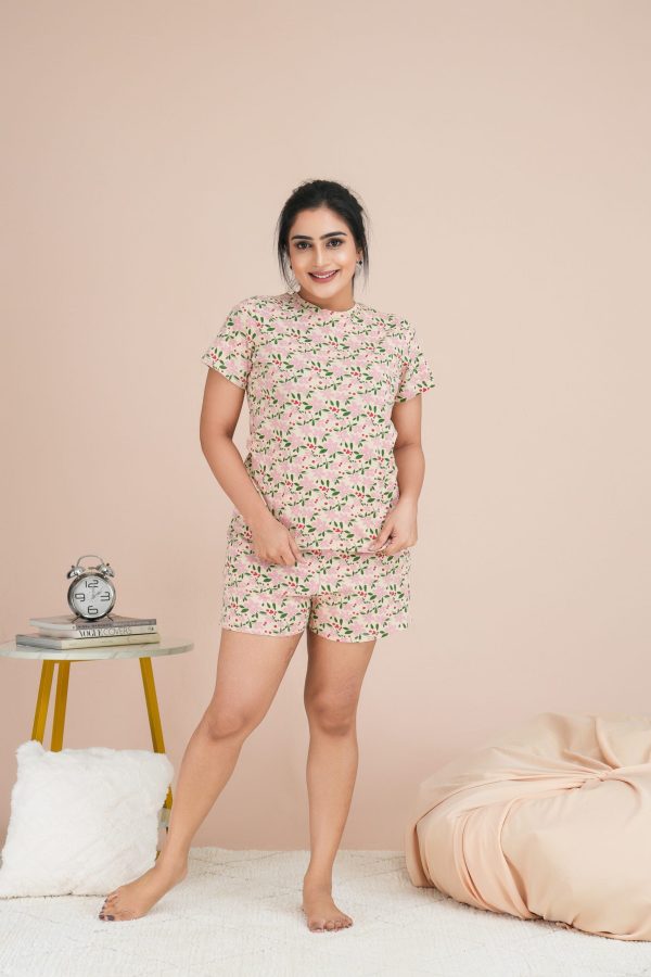 Floral Patterned T-shirt & Short Pyjama Set - Image 8