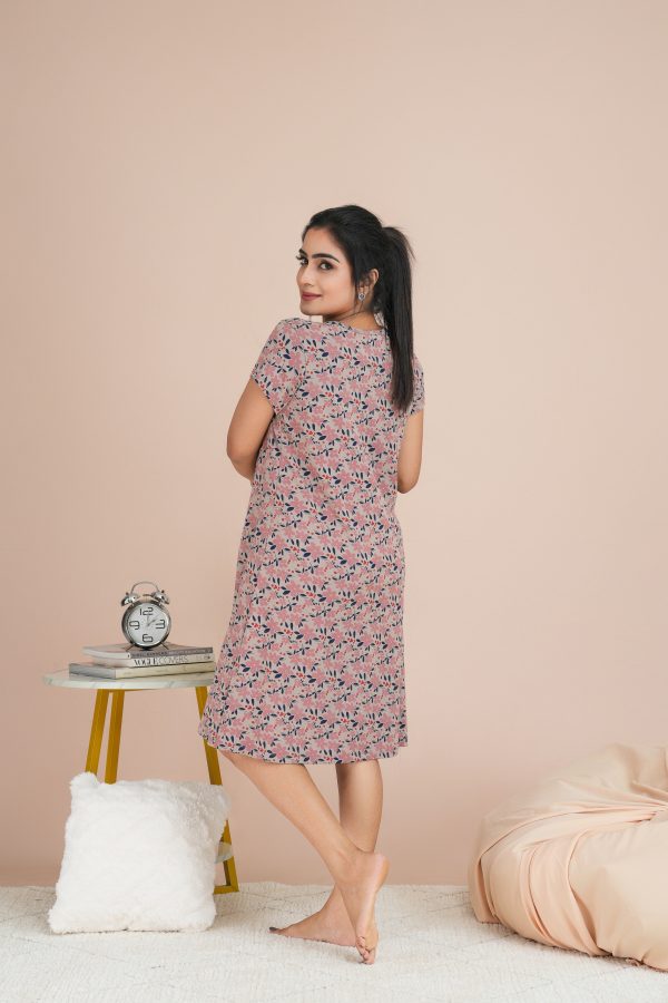Geometric Patterned loose-fit Nightdress - Image 2