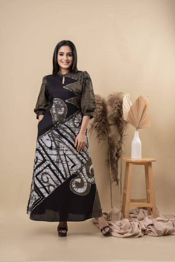 Tribal Printed Batik Maxi Dress - Image 5