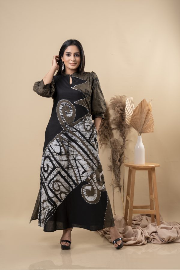 Tribal Printed Batik Maxi Dress - Image 3