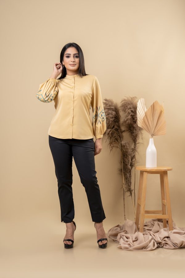Sleeve Embroidered Button Up Shirt - Image 4