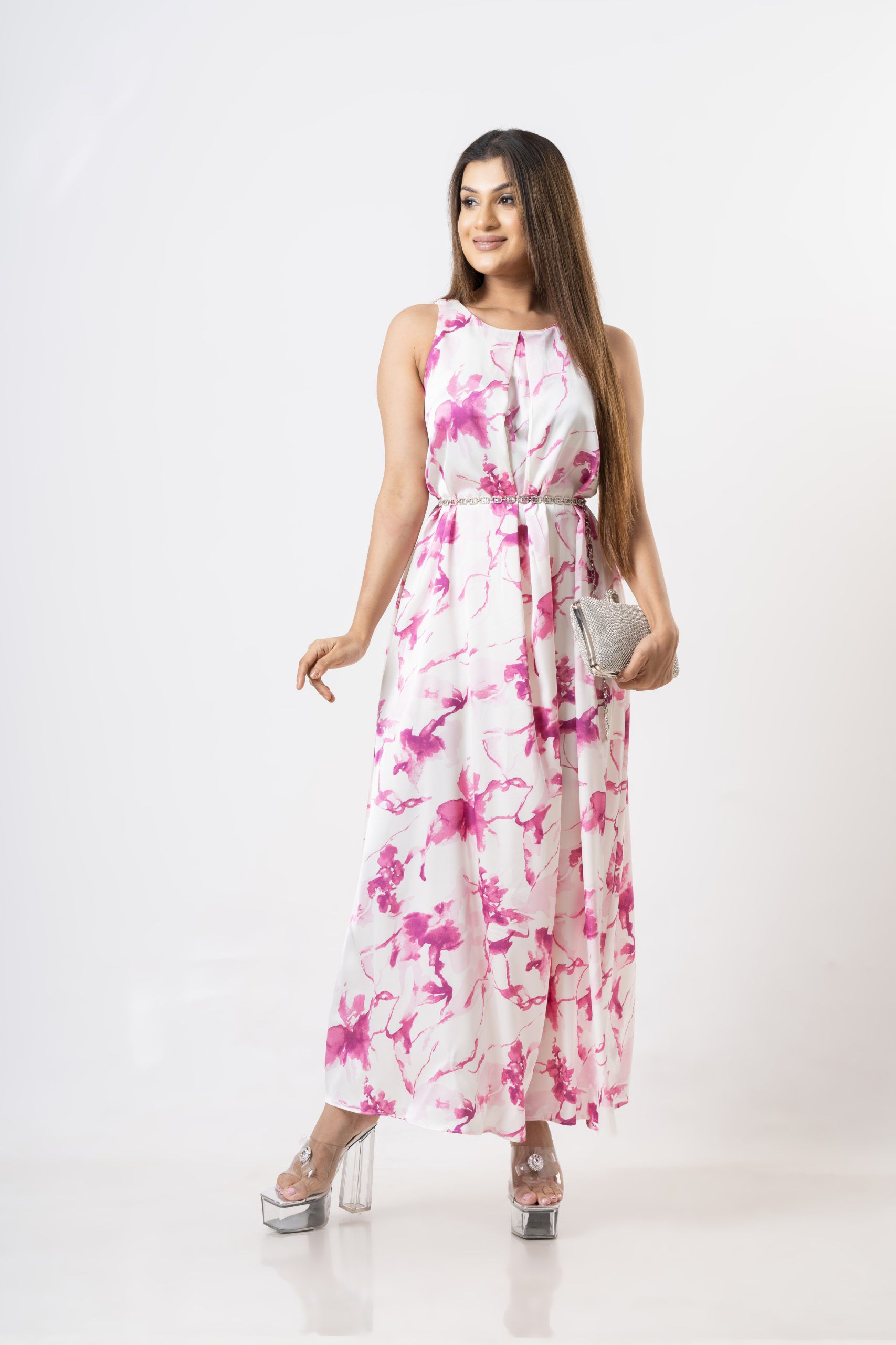 Abstract Patterned Sleeveless Maxi Dress - Image 2