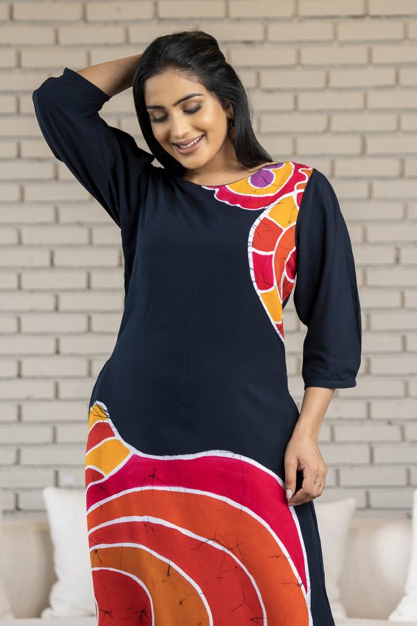 Abstract Printed Batik Maxi Dress - Image 5