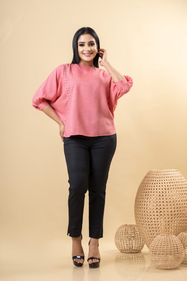 Embroidered Baggy Sleeve Top - Image 4