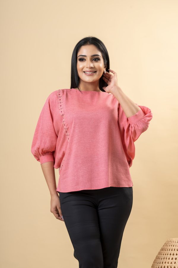 Embroidered Baggy Sleeve Top - Image 2