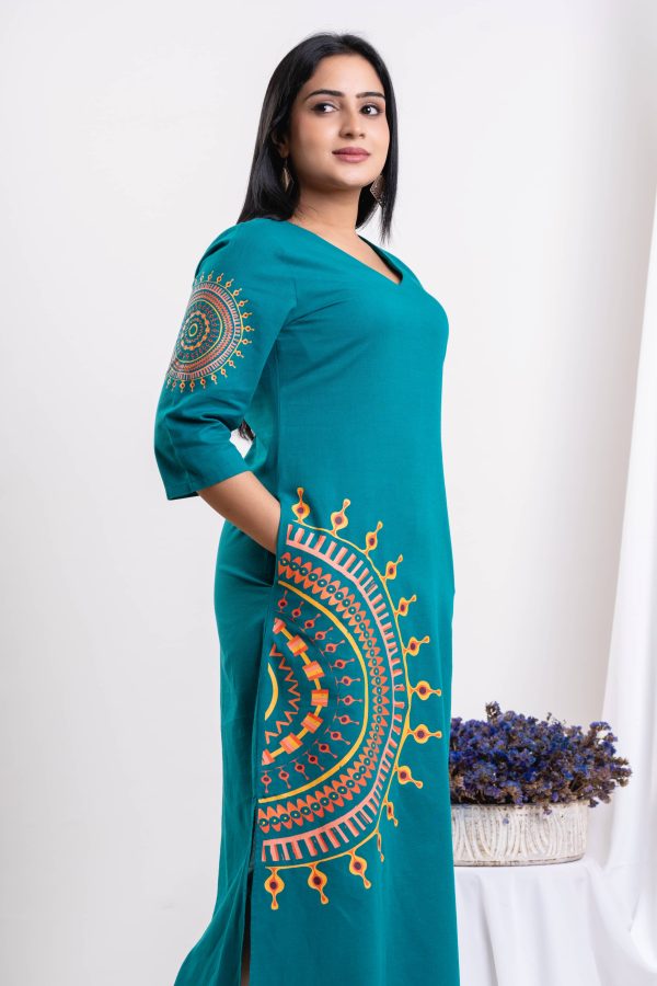 Mandala Printed V-necked Maxi Dress - Image 4