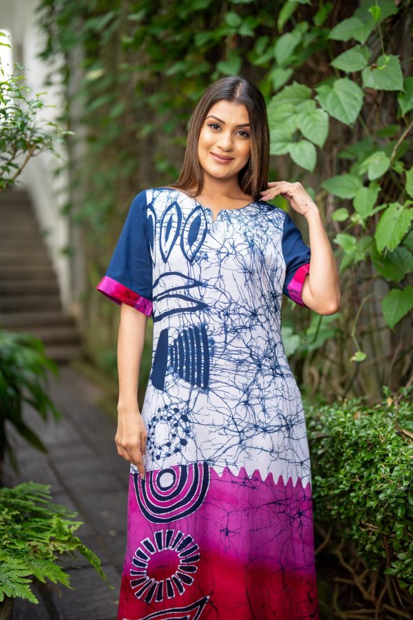 Tribal Printed Ombre Batik Maxi Dress - Image 5