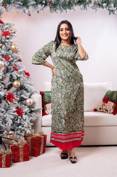 Floral Patterned Partywear Dress