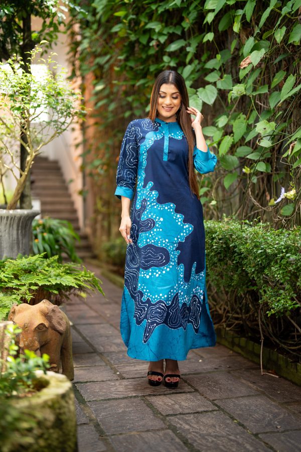Abstract Printed Batik Maxi Dress - Image 2