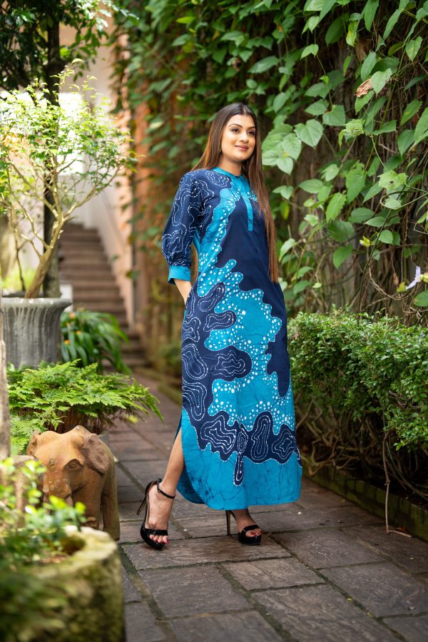 Abstract Printed Batik Maxi Dress - Image 3