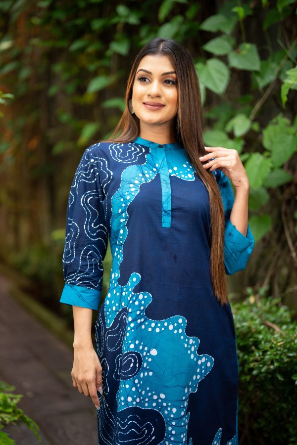 Abstract Printed Batik Maxi Dress - Image 5