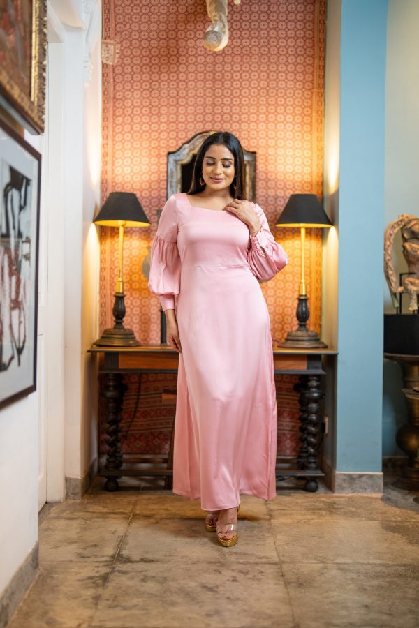 Bishop Sleeved Evening Wear Maxi Dress - Image 4