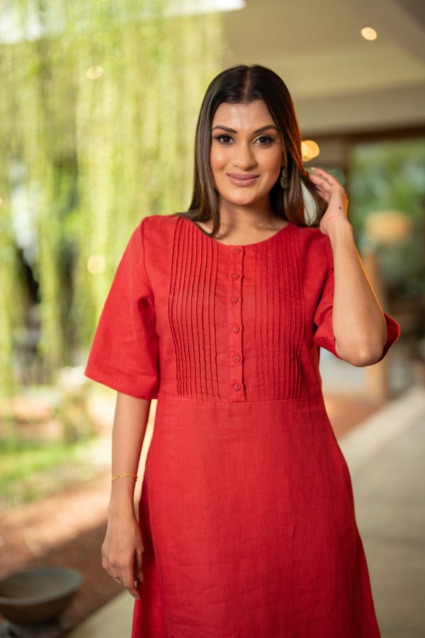 Pintuck Detailed Short Dress - Image 4