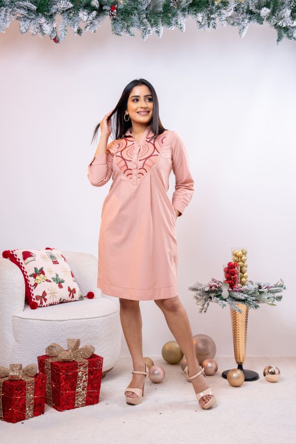 Front York Embroidered Short Dress - Image 4