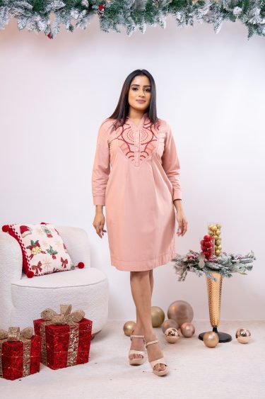 Front York Embroidered Short Dress