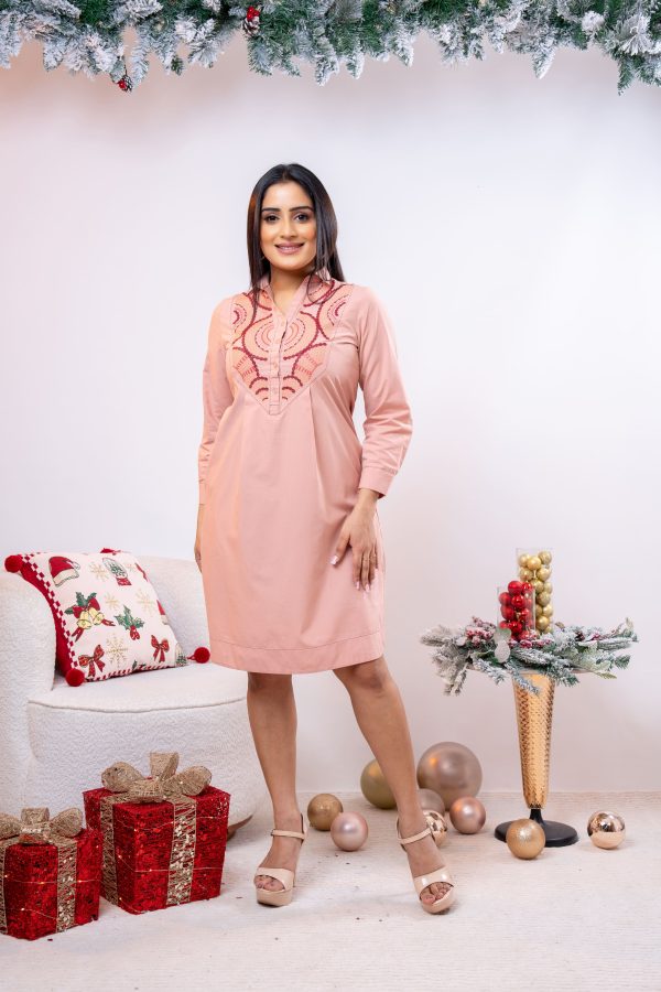 Front York Embroidered Short Dress - Image 3