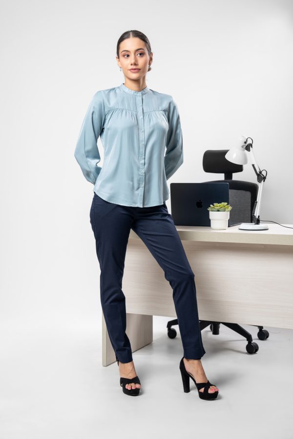 Chinese Collared Long Sleeved Button Up Top - Image 4