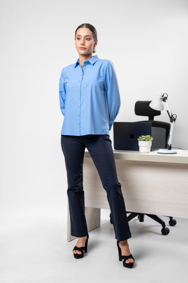 Cuff Embroidered Loose Fit Shirt - Image 2