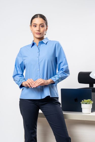 Cuff Embroidered Loose Fit Shirt