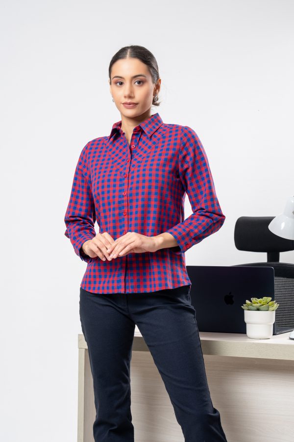 Bias Cut Yoke Detailed Button Up Shirt - Image 3