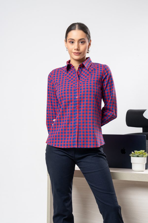 Bias Cut Yoke Detailed Button Up Shirt - Image 2