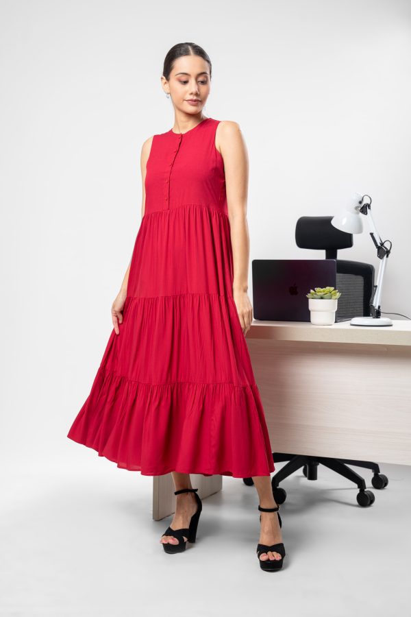 Sleeveless Tiered Maxi Dress - Image 2