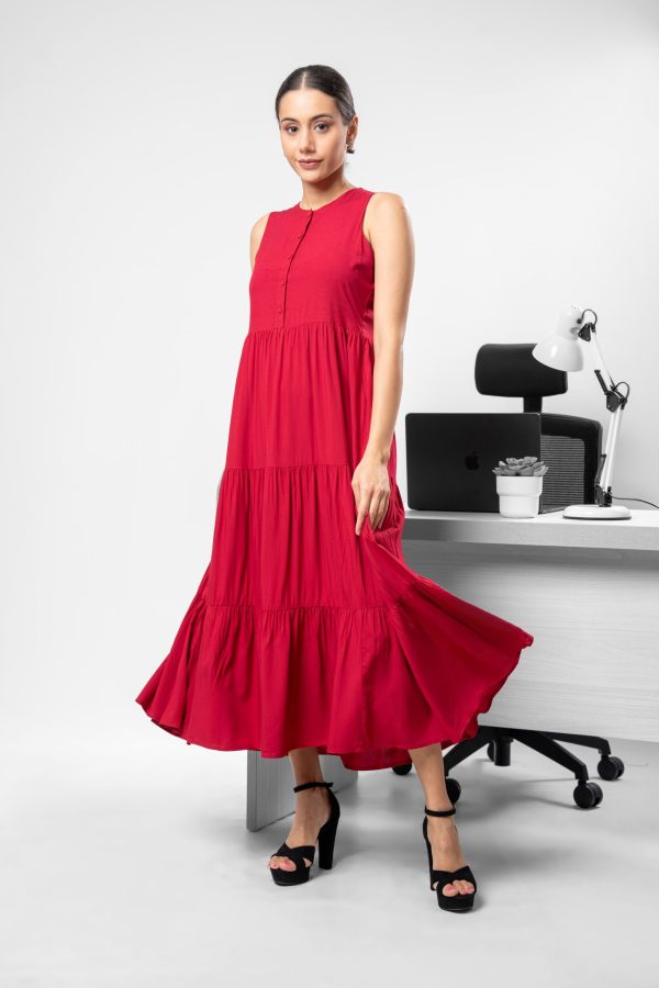 Sleeveless Tiered Maxi Dress - Image 4