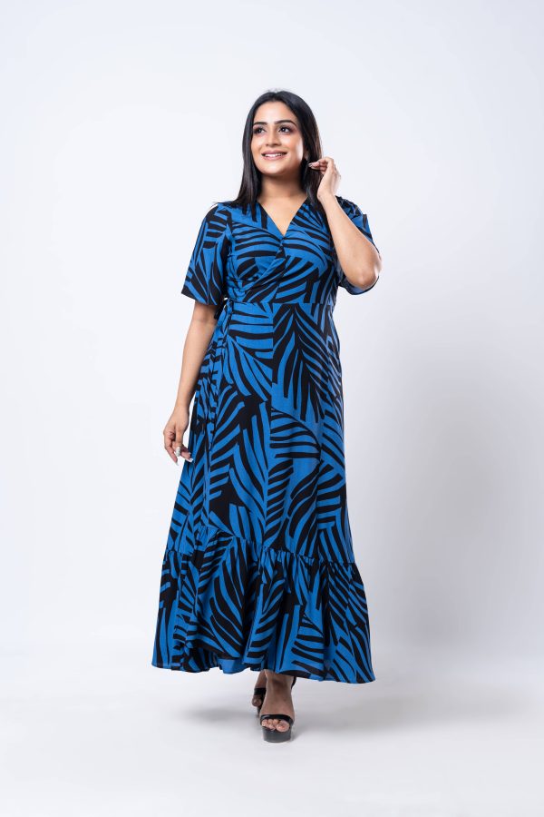 Tropical Patterned Wrap Around Maxi Dress - Image 3