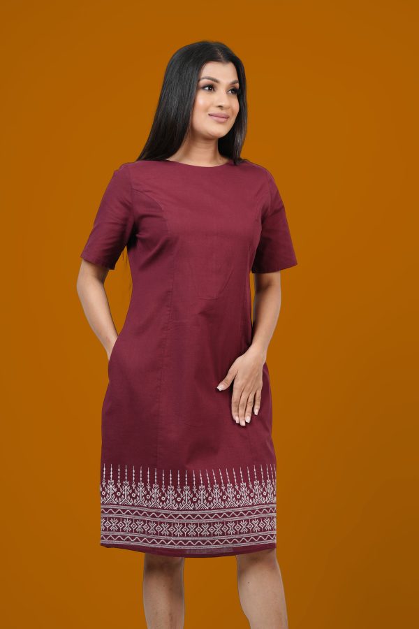 Front Hem Embroidered Short Dress - Image 5
