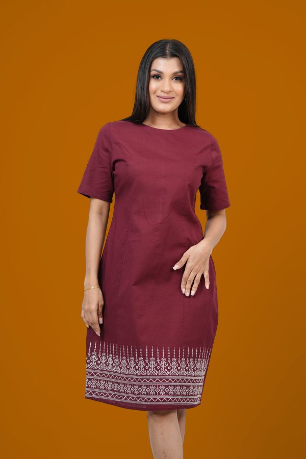 Front Hem Embroidered Short Dress