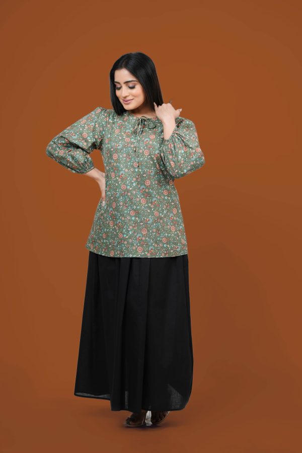 Floral Patterned Long Sleeve Shirt Blouse - Image 3