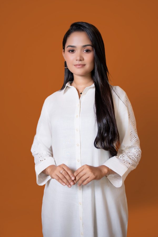 Cutlawn Sleeve Detailed Shirt Collar Midi Dress - Image 5