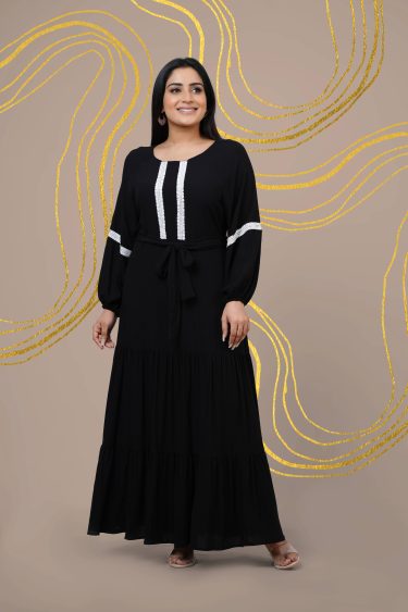 Lace Detailed Baggy Sleeve Maxi Dress