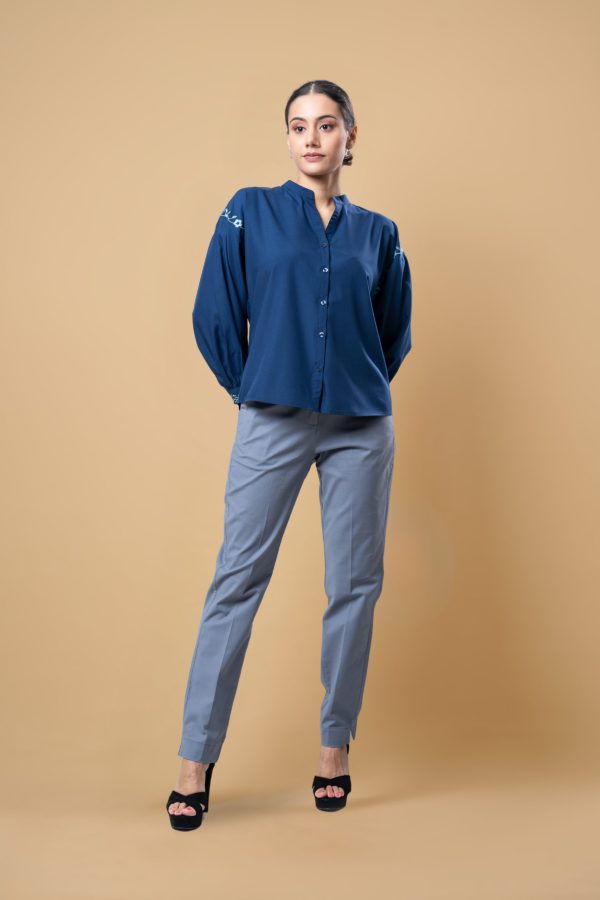 Embroidered Button Up Shirt Blouse - Image 4