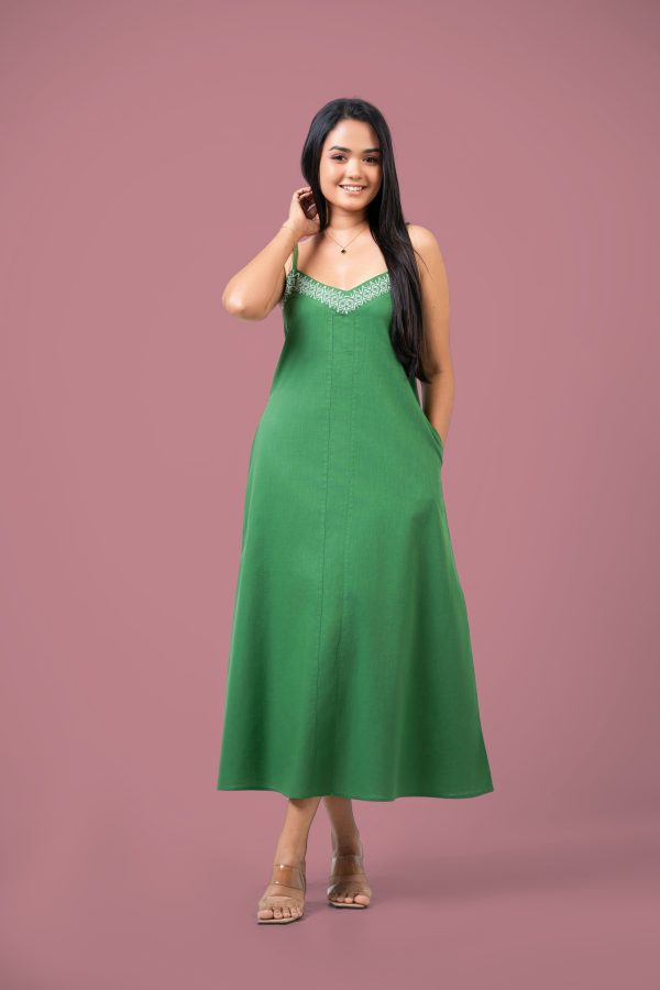 Strappy Embroidered Maxi Dress - Image 5