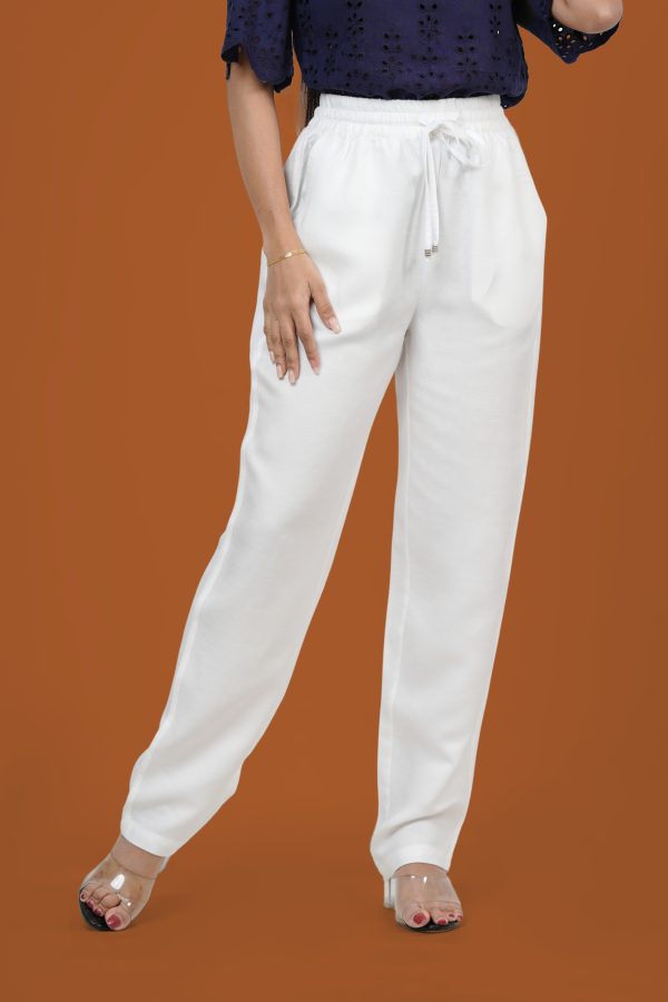 Elastic Waisted Drawstring Linen Pant - Image 2