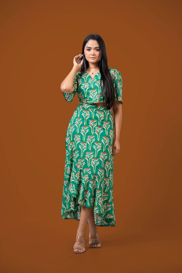 Printed Top and Skirt Set - Image 3