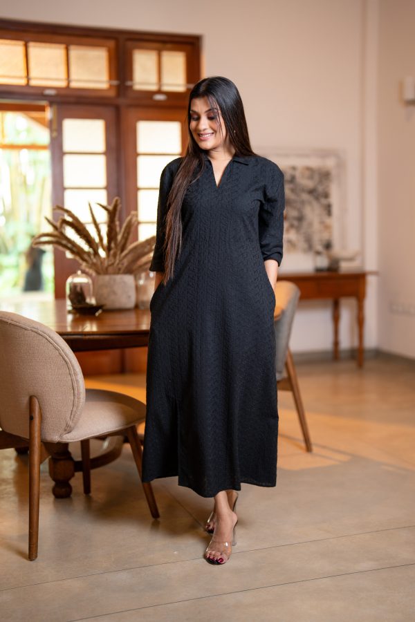 Collared Front Slit Cut Lawn Dress - Image 3