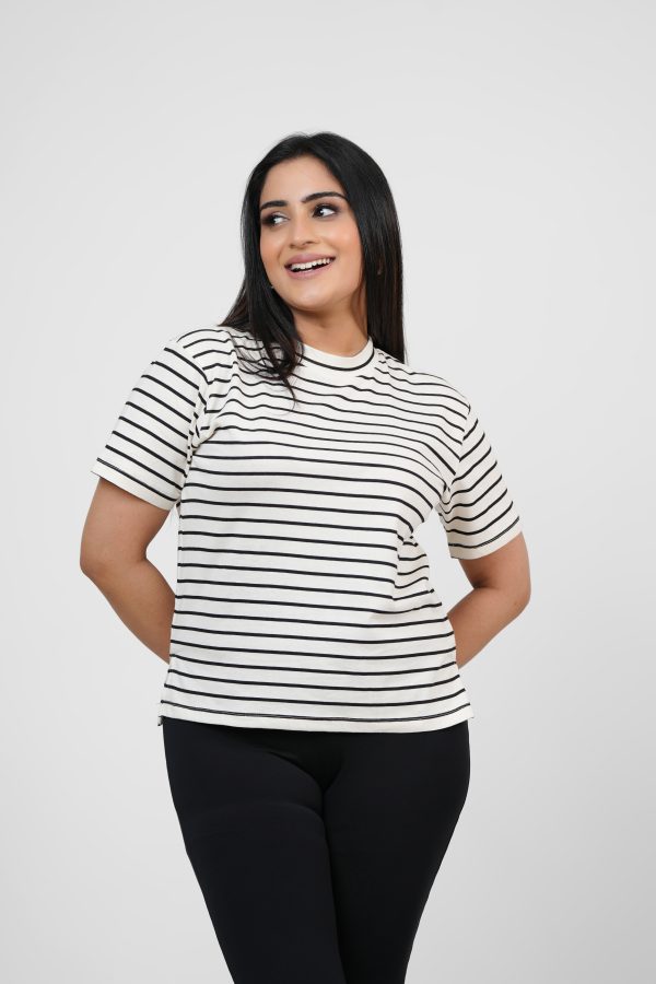 Stripe print T-shirt