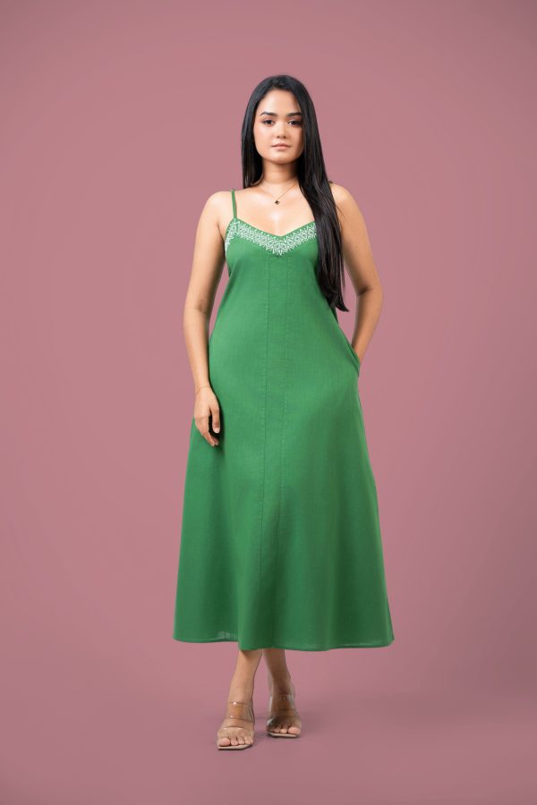 Strappy Embroidered Maxi Dress - Image 4
