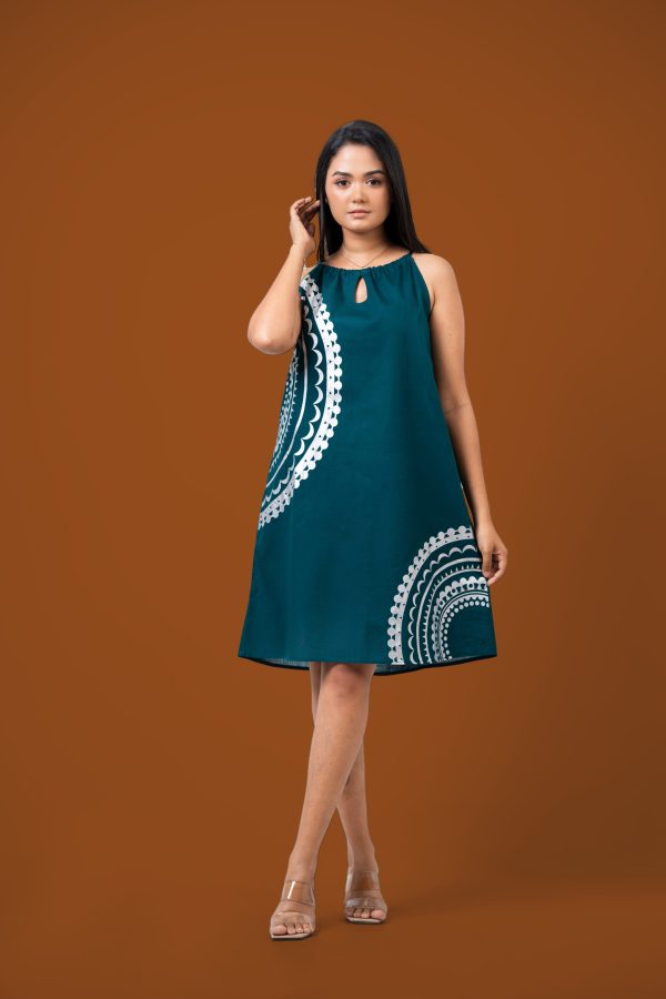 Printed Halter Neck Short Dress - Image 4