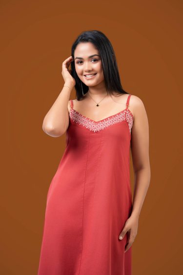 Strappy Embroidered Maxi Dress